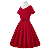 Belle Poque Women Dress 2017 Retro Vintage Short Sleeve Black Red Summer Dress Tunic 1950s 60s Rockabilly Swing Party Dresses