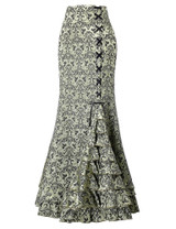 Belle Poque Vintage Skirts Womens 2017 Retro Gothic Saia Jacquard Sexy Fishtail Slim OL Corset Style Lace Up Women Long Skirt