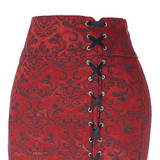 Belle Poque Vintage Skirts Womens 2017 Retro Gothic Saia Jacquard Sexy Fishtail Slim OL Corset Style Lace Up Women Long Skirt