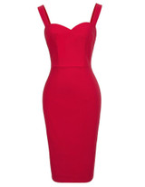 Belle Poque Sexy Women Casual Dress Sleeveless Bodycon Dresses 2018 Summer Vintage Red Club Party Sheath Pencil Dress Vestidos
