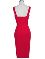 Belle Poque Sexy Women Casual Dress Sleeveless Bodycon Dresses 2017 Summer Vintage Red Club Party Sheath Pencil Dress Vestidos