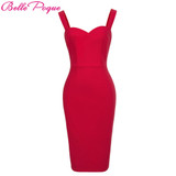 Belle Poque Sexy Women Casual Dress Sleeveless Bodycon Dresses 2017 Summer Vintage Red Club Party Sheath Pencil Dress Vestidos