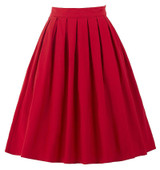 Belle Poque Sexy Mini Skirts Womens faldas saia 2017 Summer Vintage High Waist Skirt Flared Ladies Black Red Short Pleated Skirt