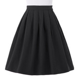 Belle Poque Sexy Mini Skirts Womens faldas saia 2017 Summer Vintage High Waist Skirt Flared Ladies Black Red Short Pleated Skirt