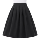 Belle Poque Sexy Mini Skirts Womens faldas saia 2017 Summer Vintage High Waist Skirt Flared Ladies Black Red Short Pleated Skirt