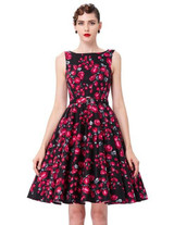 Belle Poque Print Floral 50s 60s Vintage Dresses Audrey Hepburn 2017 New style Summer Retro Dress Vestidos robe Womens Clothing