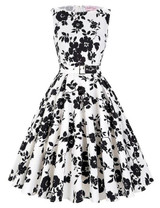 Belle Poque Print Floral 50s 60s Vintage Dresses Audrey Hepburn 2017 New style Summer Retro Dress Vestidos robe Womens Clothing