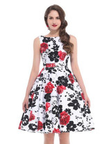 Belle Poque Print Floral 50s 60s Vintage Dresses Audrey Hepburn 2017 New style Summer Retro Dress Vestidos robe Womens Clothing