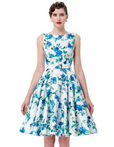 Belle Poque Print Floral 50s 60s Vintage Dresses Audrey Hepburn 2017 New style Summer Retro Dress Vestidos robe Womens Clothing
