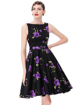 Belle Poque Print Floral 50s 60s Vintage Dresses Audrey Hepburn 2017 New style Summer Retro Dress Vestidos robe Womens Clothing