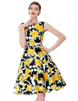 Belle Poque Print Floral 50s 60s Vintage Dresses Audrey Hepburn 2017 New style Summer Retro Dress Vestidos robe Womens Clothing