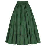 Belle Poque Long Skirts Autumn Winter Womens Vintage 50s 60s Retro Maxi Skirt Elastic Warm Pleated Skirts For Party Longa Faldas