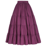 Belle Poque Long Skirts Autumn Winter Womens Vintage 50s 60s Retro Maxi Skirt Elastic Warm Pleated Skirts For Party Longa Faldas