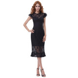 Belle Poque Ladies Summer robe Vintage Bodycon Black Lace Gothic Dress 2017 Women Retro Ruffle Sexy Mermaid Cocktail Party Dress