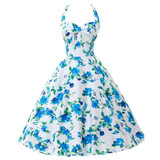 Belle Poque Audrey Hepburn Style Vintage Dresses Summer Plus Size Casual Party Robe Rockabilly Floral 50s Big Swing Retro Dress