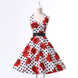 Belle Poque Audrey Hepburn Style Vintage Dresses Summer Plus Size Casual Party Robe Rockabilly Floral 50s Big Swing Retro Dress