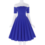 Belle Poque 2018 Women Dress Robe Vintage Off Shoulder Black Summer Dress Jurken 1950s 60s Retro Rockabilly Swing Party Dresses