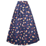 Belle Poque 2018 Long Maxi Skirts Women Cotton Floral Print Pleated High Waist Pinup Saia Vintage 50s Rockabilly Christmas Skirt