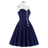 Belle Poque 2017 Women Dress Robe Sexy Halter Retro Vintage Black Red Summer Dress Tunic Casual 50s 60s Rockabilly Party Dresses
