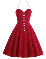 Belle Poque 2017 Women Dress Robe Sexy Halter Retro Vintage Black Red Summer Dress Tunic Casual 50s 60s Rockabilly Party Dresses