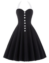 Belle Poque 2017 Women Dress Robe Sexy Halter Retro Vintage Black Red Summer Dress Tunic Casual 50s 60s Rockabilly Party Dresses