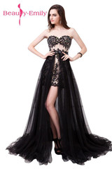 Beauty-Emily Sexy Cocktail Party Dresses 2017 Women's Tulle Sweetheart Zipper Beading Party Plus Size Bride Formal Prom Dress