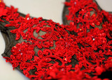 Beauty-Emily Red and Black Short Cocktail Dresses 2017 Deep V-neck Sleeveless Backless Knee-Length Party Prom Dresses
