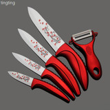 Beauty Gifts 6 piece/set Zirconia Ceramic Knife Set Kit Kitchen 3" 4" 5" 6" inch+ Peeler+Holder Free shipping