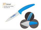 Beauty Gifts Zirconia kitchen Ceramic Knife fruit knife Set Kit 3" 4" 5" 6" inch with Blue Flower printed+ Peeler+Covers
