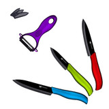 Beauty Black Blade Ceramic Knife Set 3"4"5" Fruit Utility Slicing + Ceramic Peeler New Kitchen Knives Cooking Tools Hot Selling