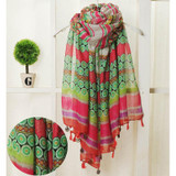 Beautiful!!Fashion Bohemian Style Warm Scarf Women Tassel Shawl and Scaves Wrap bufandas cachecol feminino Voile Scarf