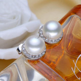Beautiful wedding freshwater natural real pearl jewelry set 925 silver women white bridal jewelry sets pearl earring gift
