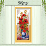 Beautiful Poppy celadon vase,Pattern printed on the fabric DMC 11CT 14CT Cross Stitch kits,needlework Sets DIY crafts embroidery