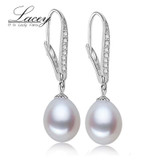 Beautiful natural white 925 sterling silver drop earrings for monther gift,wedding freshwater pearl earrings jewelry pink purple