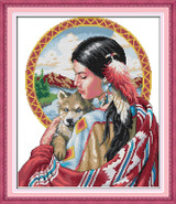 Beautiful Indian girl Printed Canvas DMC Counted Chinese Cross Stitch Kits printed Cross-stitch set Embroidery Needlework