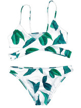 Beautiful Green Two-Piece Spaghetti Straps Bikini Summer Swimwear