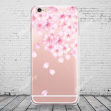Beautiful Floral Cherry Blossom Case Cover For iphone 7 6 6S 6PlusTransparent Silicone Cell Phone Cases