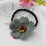 Beautiful Fabric Flower Rubber Headbands Gum for Hair Summer Style Hair Accessories Hair Ring Women Elastic Hair Bands