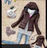 New 2014 Fashion Ladies Down Short Design Coat Winter Cotton-padded Jacket Women Slim Solid Zipper Outerwear DF-081