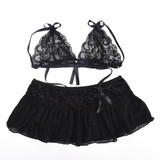 New 1pc Sexy Costumes Details Sexy Lingerie Hot Underwear Lace Set Erotic Lingerie+G-string Balck Red