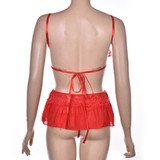 New 1pc Sexy Costumes Details Sexy Lingerie Hot Underwear Lace Set Erotic Lingerie+G-string Balck Red
