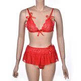New 1pc Sexy Costumes Details Sexy Lingerie Hot Underwear Lace Set Erotic Lingerie+G-string Balck Red