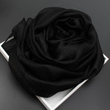 New 185*100cm Pearl Solid Linen Silk Scarf Shawl Autumn Winter Scarf Women Beautiful Scarves warp Echarpes Foulards Femme