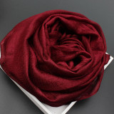 New 185*100cm Pearl Solid Linen Silk Scarf Shawl Autumn Winter Scarf Women Beautiful Scarves warp Echarpes Foulards Femme