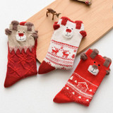 New 1Pair Cute Christmas Gifts Cartoon Red Deer Cotton Winter Thick Warm Women Girls Socks Good Quality Happy Comfortable Socks