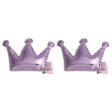 New 1pair   girl crown Hair Clips  Princess style Party Leather hairpins for girl hair accessories 7 color bobby pins gift #y