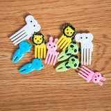 New 10pcs/set Animal Farm mini cartoon fruit fork sign resin fruit toothpick bento lunch children decorative Color Random