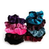 New 10pcs Women Lady Hair Band Velvet Elastic Ponytail Tie Bow Rubber Bobbles Lovely