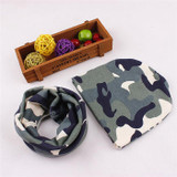 New 100% Cotton Baby Hat Scarf Set Nice Camo Print Kids Children Skullies Hats Child Cap Scarf Baby Girl Boy Beanies Accessories