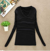 New 100% High Quality Sweaters V Neck Long Sleeved Pullover Women Sweater Basic Shirt Top Sweater Knitted Solid Black White 2033 New 100% High Quality Sweaters V Neck Long Sleeved Pullover Women Sweater Basic Shirt Top Sweater Knitted Solid Black White 2033